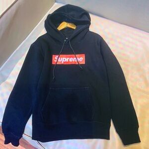 Supreme Black Hoodie with Red Logo